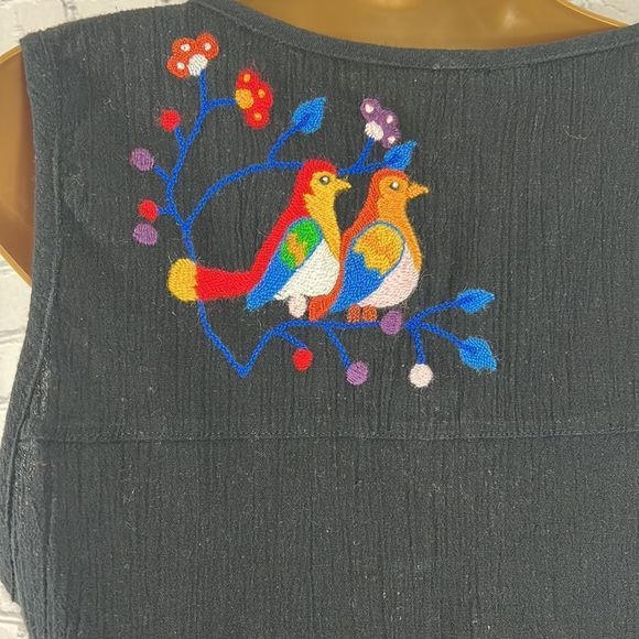 SENSI STUDIO top blouse tassels embroidered colorful size small - Picture 8 of 13